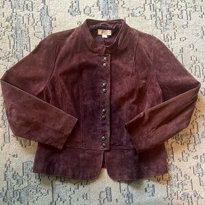 Christopher & Banks Pigs Leather Size Petite Large Button Up Jacket
